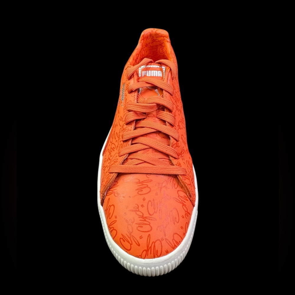 Puma Clyde Script Mens Sneakers Orange/Pumpkin/White Men's US Size 10.5 - Picture 8 of 15